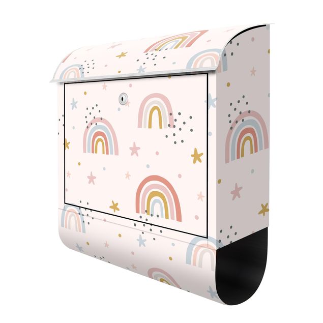 Letterbox - Rainbow World With Stars And Dots
