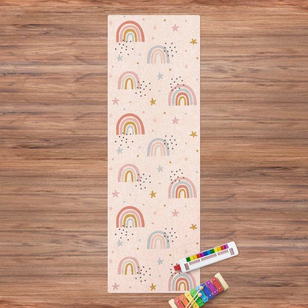 Runner rugs Rainbow World With Stars And Dots