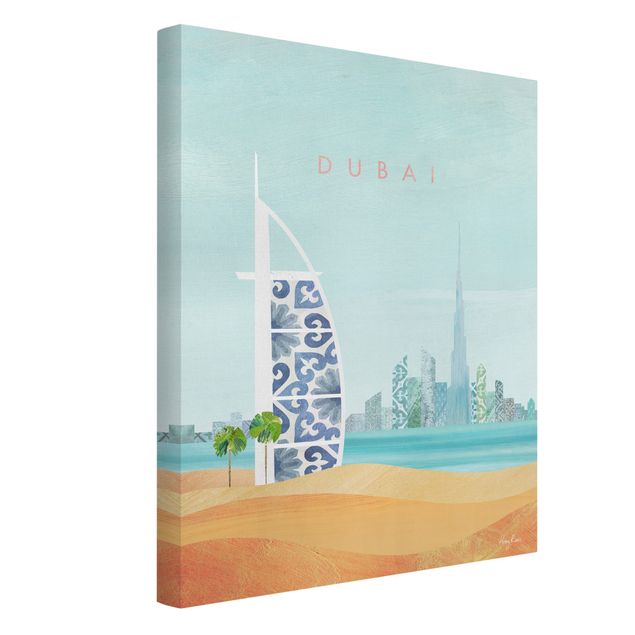 Print on canvas - Travel poster - Dubai - Portrait format 3:4
