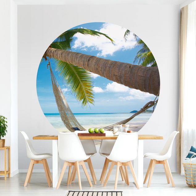 Self-adhesive round wallpaper beach - Relaxing Day