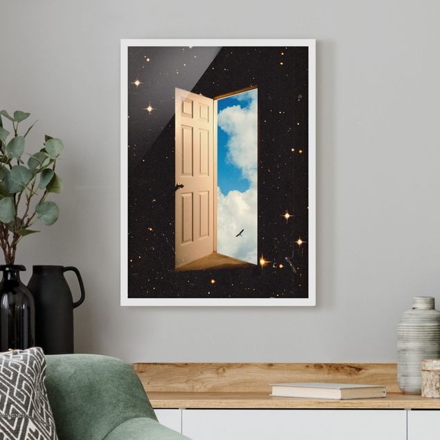 Framed poster - Retro Collage - The Portal