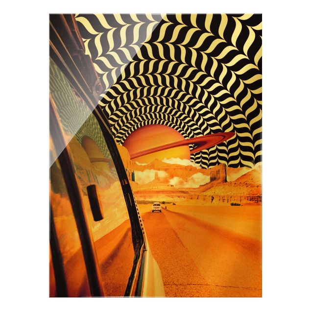 Glass print - Retro Collage - The Best Road Trip I