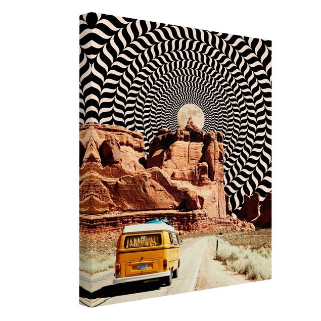Canvas print - Retro Collage - The Best Road Trip II - Portrait format 3:4