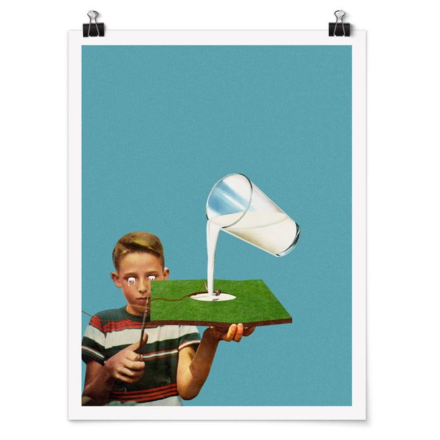 Poster art print - Retro Collage - The Milk