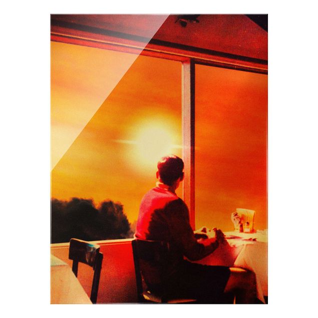 Glass print - Retro Collage - Breakfast With A View