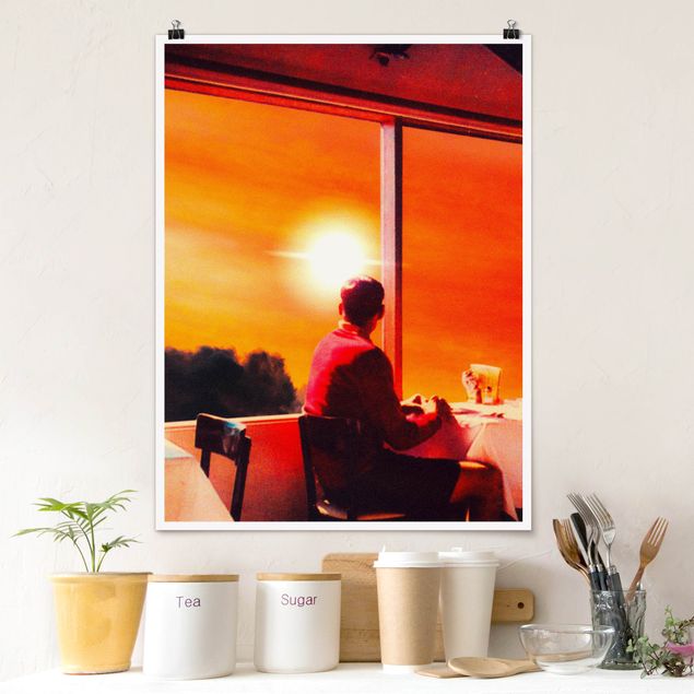 Poster art print - Retro Collage - Breakfast With A View