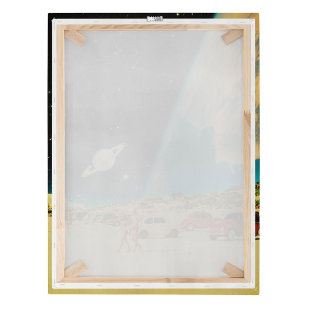 Canvas print - Retro Collage - Galactic Beach - Portrait format 3:4