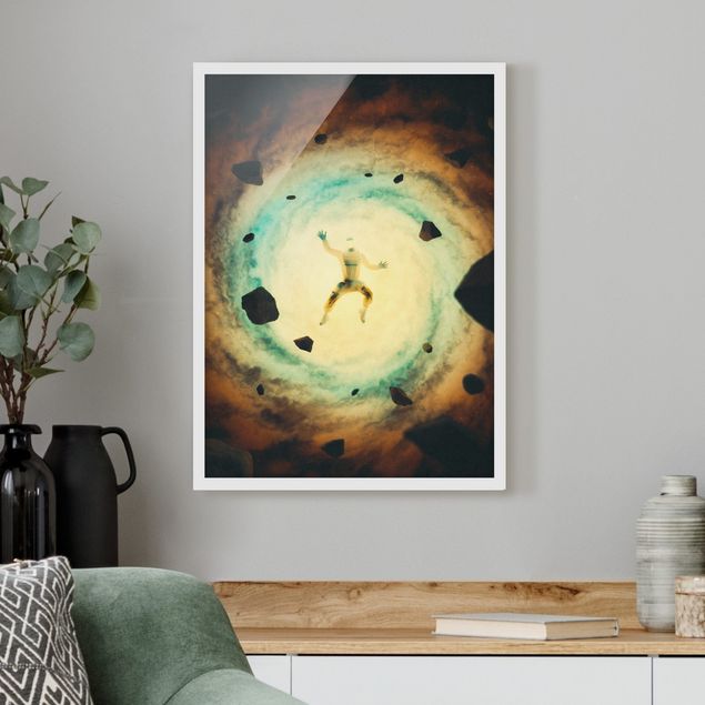 Framed poster - Retro Collage - In Space