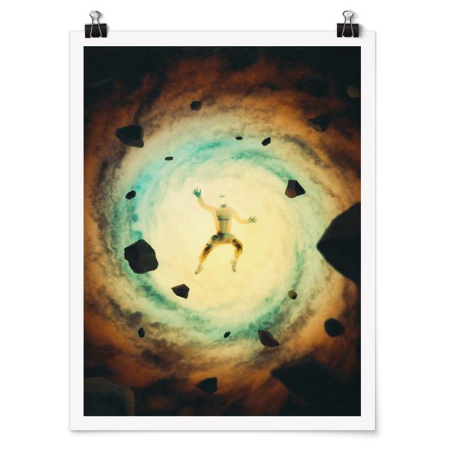 Poster art print - Retro Collage - In Space