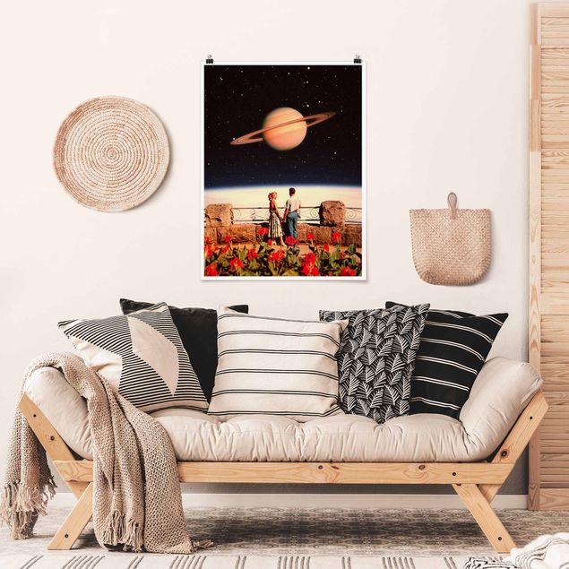 Poster art print - Retro Collage - Love In Space