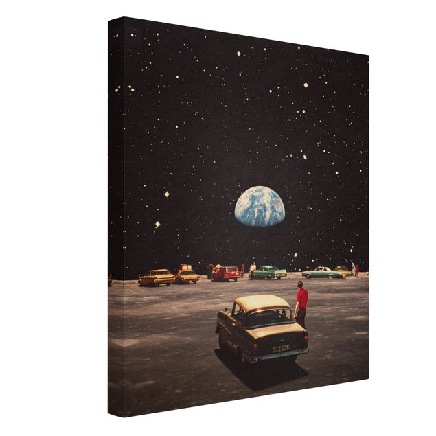 Canvas print - Retro Collage - Yearning - Portrait format 3:4