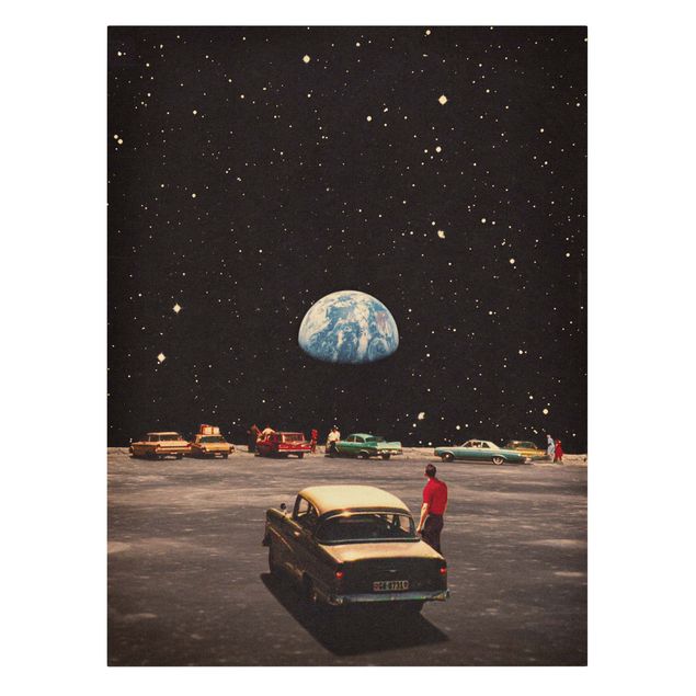 Canvas print - Retro Collage - Yearning - Portrait format 3:4