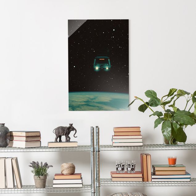 Glass print - Retro Collage - Space Express