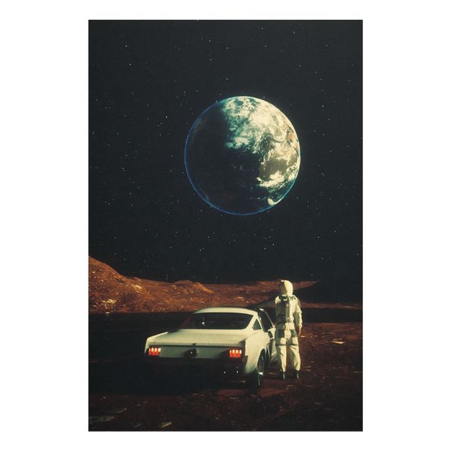 Glass print - Retro Collage - Far Away From Home