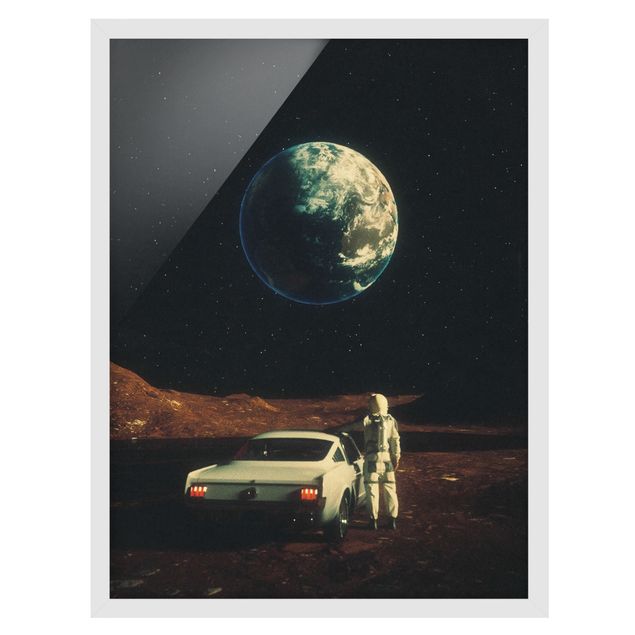Framed poster - Retro Collage - Far Away From Home