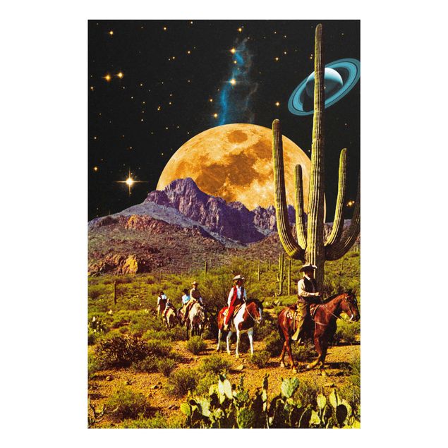 Glass print - Retro Collage - Space Cowboys