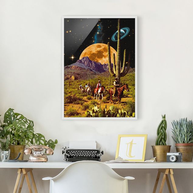 Framed poster - Retro Collage - Space Cowboys