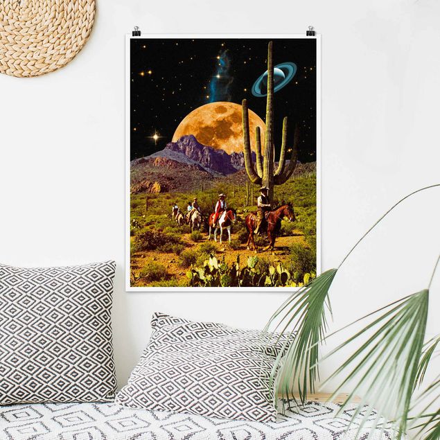 Poster art print - Retro Collage - Space Cowboys