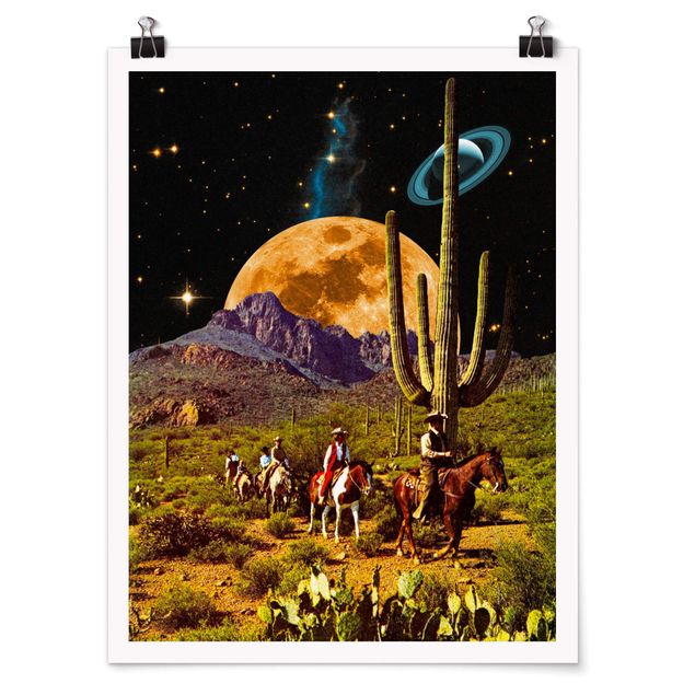Poster art print - Retro Collage - Space Cowboys