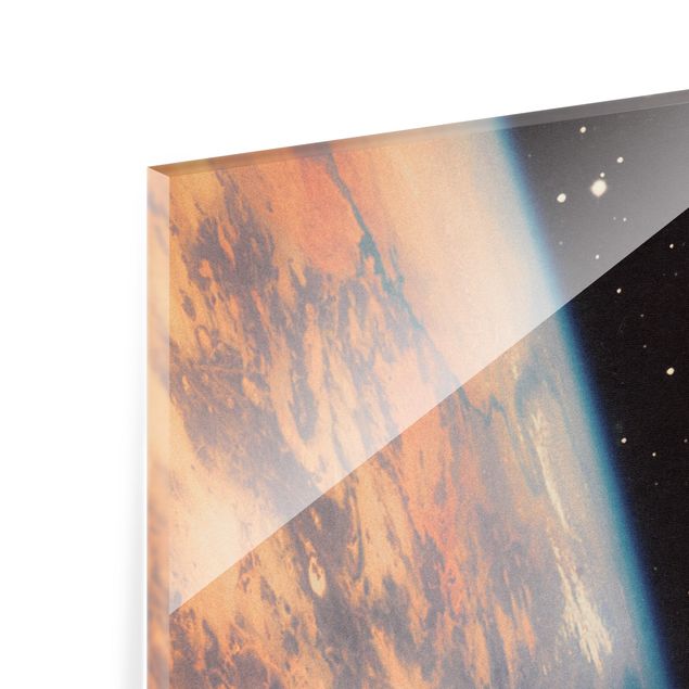 Glass print - Retro Collage - Boardwalk In Space