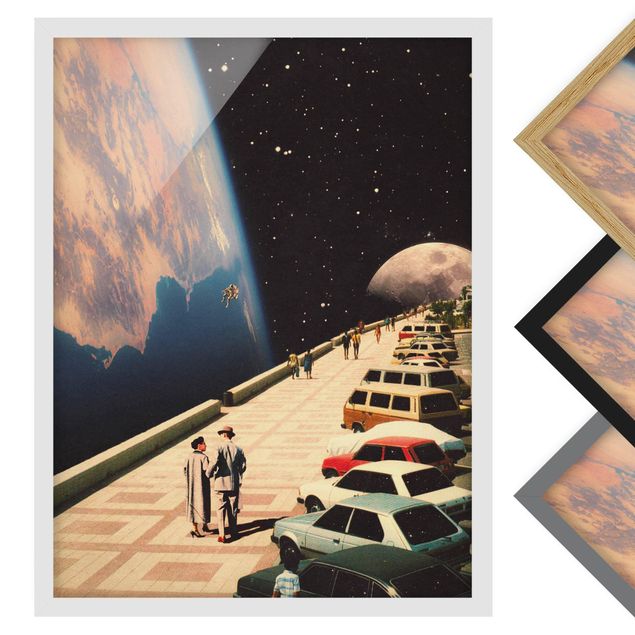Framed poster - Retro Collage - Boardwalk In Space