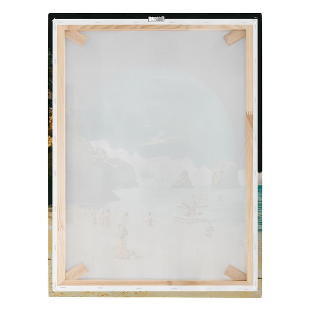 Canvas print - Retro Collage - Space Beach - Portrait format 3:4