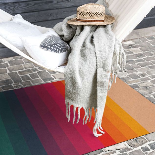 Multicoloured rug Retro Rainbow Stripes