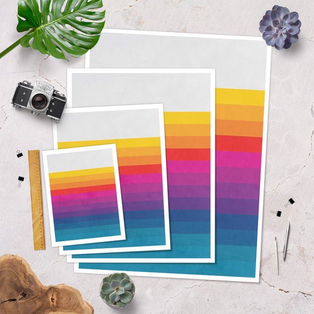 Poster - Retro Rainbow Stripes