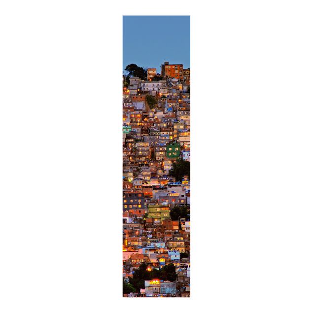 Sliding panel curtains set - Rio De Janeiro Favela Sunset