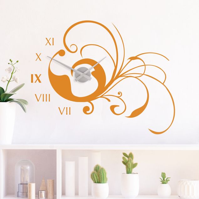 Wall stickers tendril Roman numbers