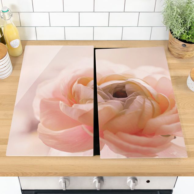 Stove top covers - Focus On Light Pink Flower