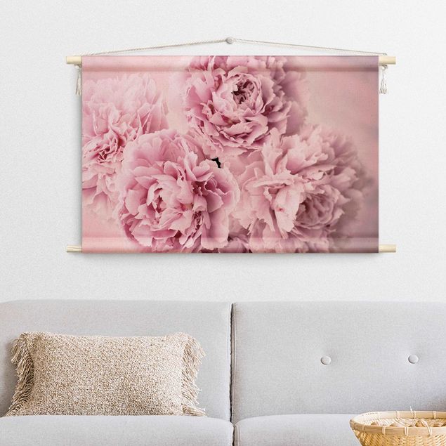 tapestry wall hanging Pink Peonies