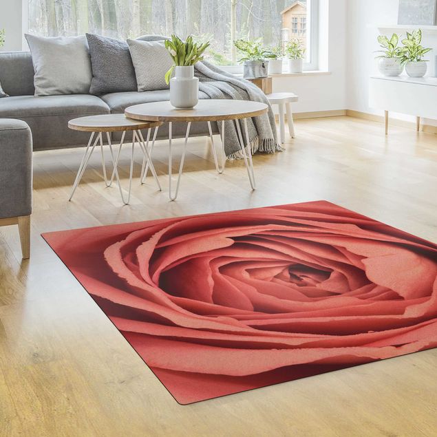 dining room area rugs Pink Rose Blossom