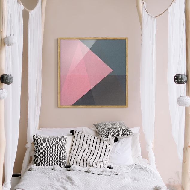Framed poster - Pink Transparency Geometry