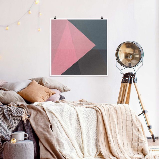 Poster - Pink Transparency Geometry