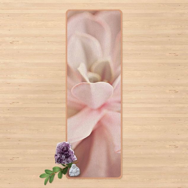 Yoga mat - Light Pink Succulent Flower