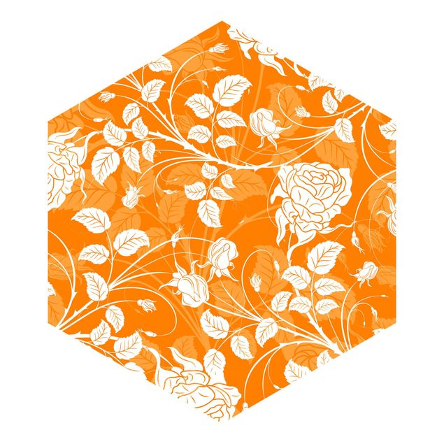 Self-adhesive hexagonal pattern wallpaper - Rose Melody