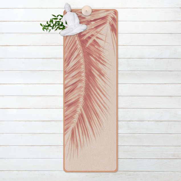 large area rugs Rose Golden Palm Leaves