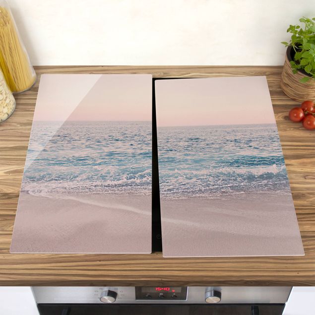 Stove top covers - Reddish Golden Beach In The Morning