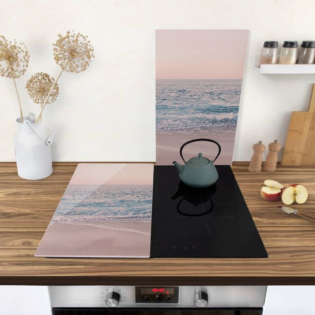 Stove top covers - Reddish Golden Beach In The Morning