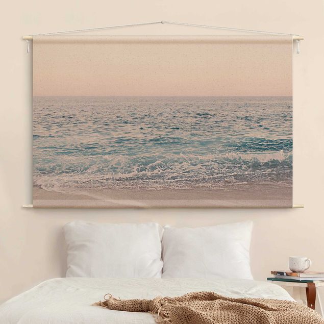 extra large tapestry wall hangings Reddish Golden Beach In The Morning