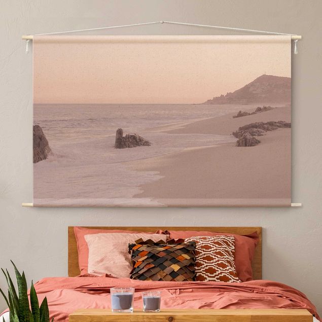 extra large wall tapestry Reddish Golden Beach