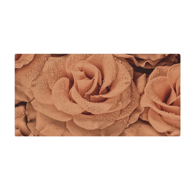 Nature rugs Roses Sepia With Water Drops