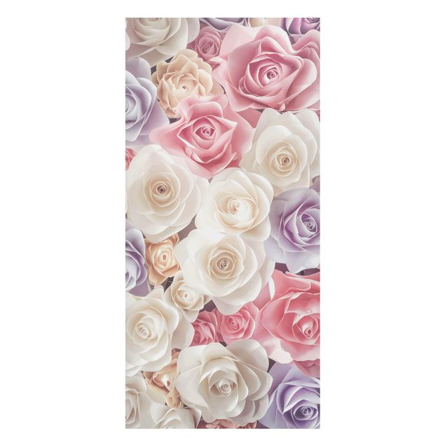 Magnetic memo board - Pastel Paper Art Roses