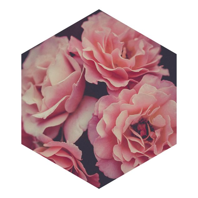 Self-adhesive hexagonal pattern wallpaper - Paradisical Roses