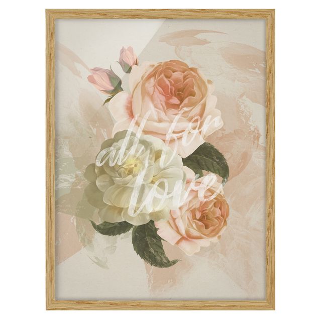 Framed poster - Roses - All for Love