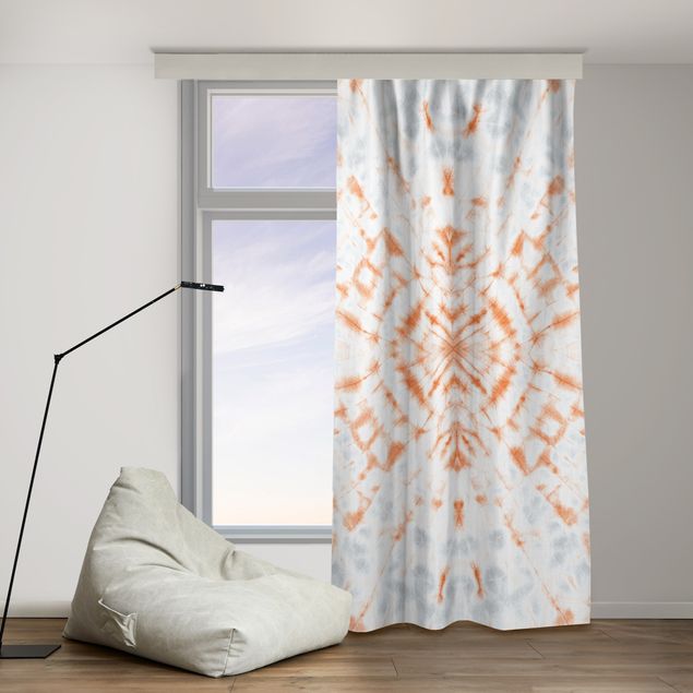 made to measure curtains Red Sun With Blue - Batik