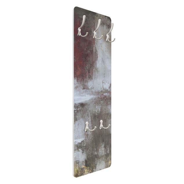 Coat rack modern - Red Structure With Golden Accents