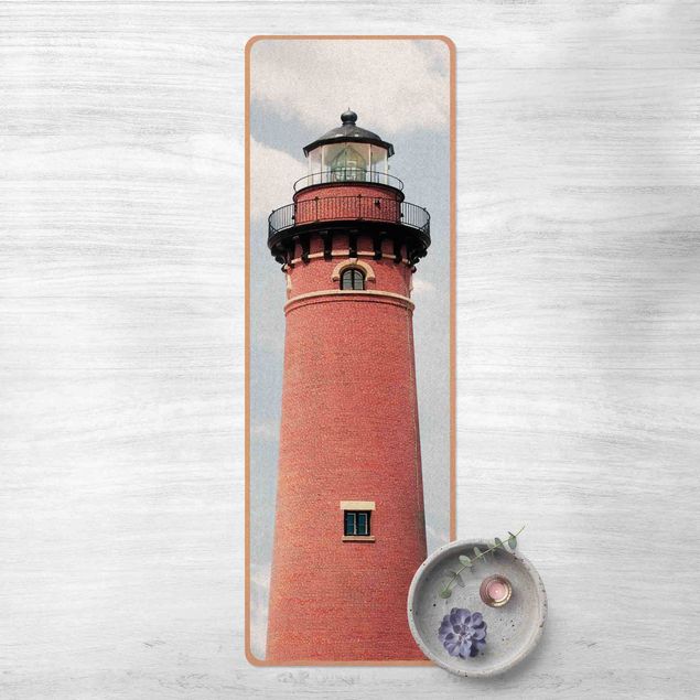 large area rugs Red Lighthouse On Sky Blue Backdrop