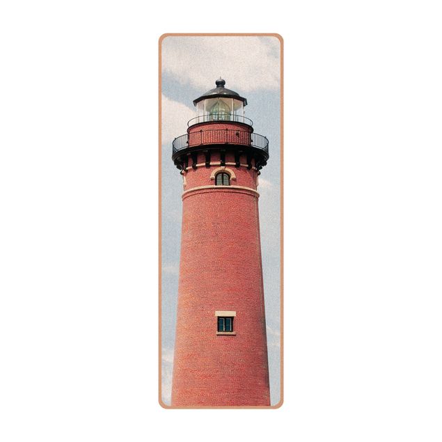 Yoga mat - Red Lighthouse On Sky Blue Backdrop